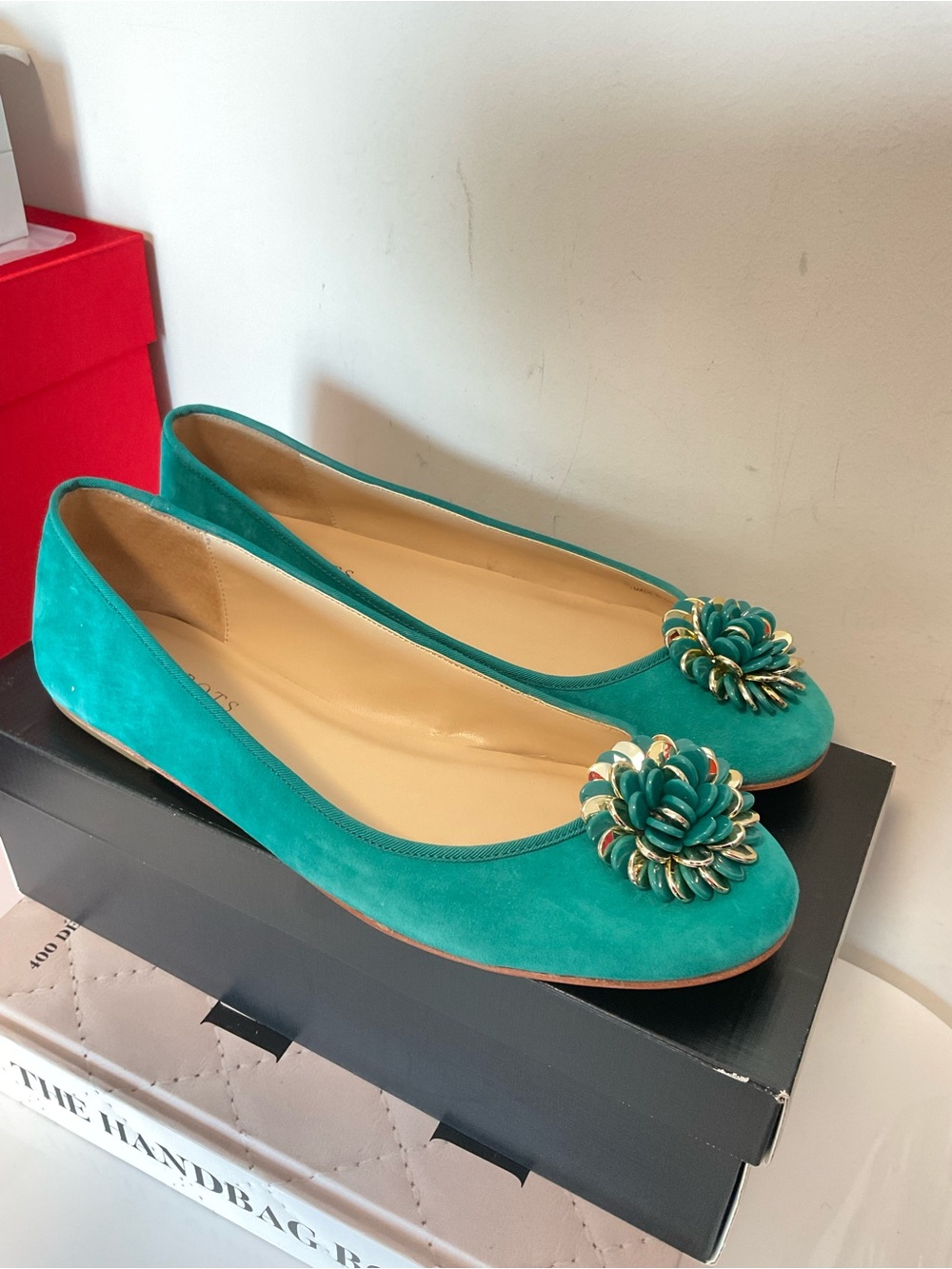 Talbots Women’s Teal Suede Ballet Flats - Size 10